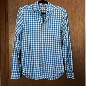Burberry Brit Blue/White Plaid Button Front Long Sleeve Shirt - S